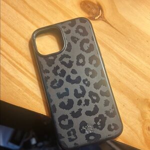 Leopard Print Phone Case - navy